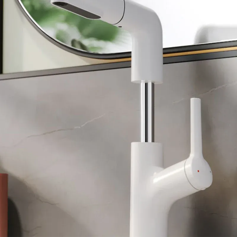 Robinet de lavabo de salle de bains à bec pivotant avec poignée à levier, robinet de lavabo pour vasque Clearhalo