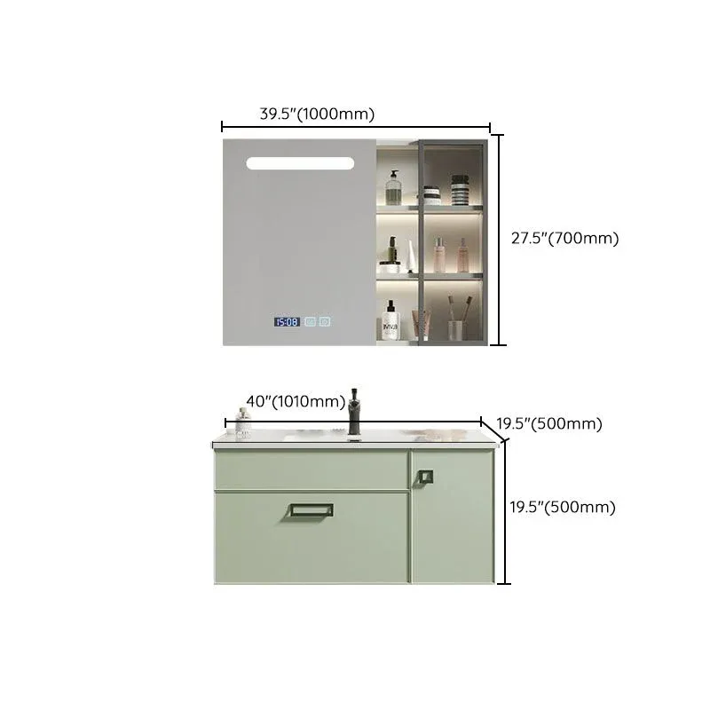 Robinet mural inclus, vanité de bain avec portes d'évier miroir pour salle de bain Clearhalo