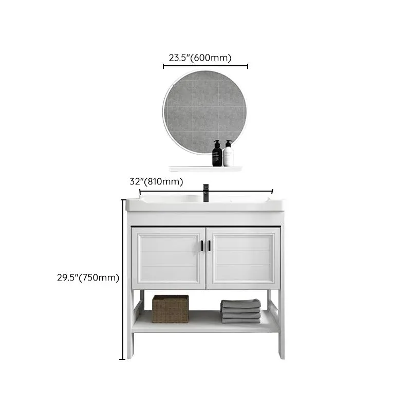 Vanité de salle de bain moderne, robinet autoportant inclus, vanité de lavabo de salle de bain Clearhalo