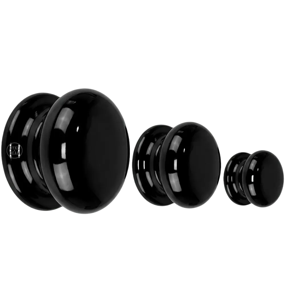 BOUTONS DE PORTE EN PORCELAINE NOIRE DYKE & DEAN