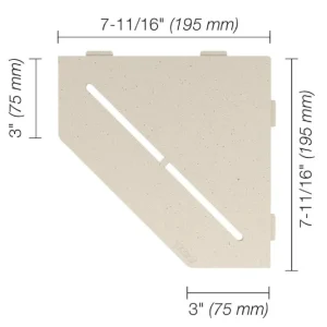 Schluter SHELF-E Étagère de coin pentagonale modèle Pure aluminium ivoire