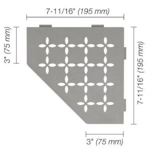 Schluter SHELF-E Étagère de coin pentagonale modèle Floral - aluminium gris pierre