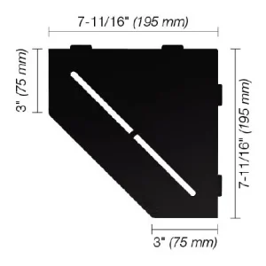 Schluter SHELF-E Étagère de coin pentagonale modèle Pure - aluminium noir mat