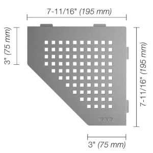 Schluter SHELF-E Étagère de coin pentagonale modèle Square aluminium étain