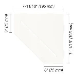 Schluter SHELF-E Étagère de coin pentagonale modèle Pure - aluminium blanc mat