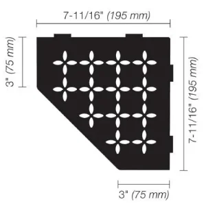 Schluter SHELF-E Étagère de coin pentagonale modèle Floral - aluminium noir mat