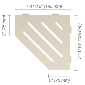 Schluter SHELF-E Étagère de coin pentagonale modèle Wave aluminium ivoire