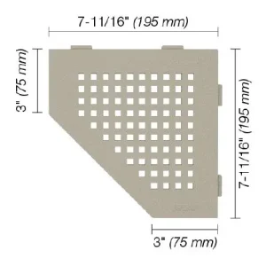 Schluter SHELF-E Étagère de coin pentagonale modèle Square - aluminium grège