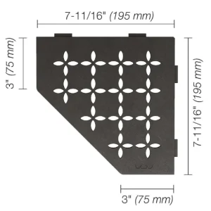 Schluter SHELF-E Étagère de coin pentagonale modèle Floral aluminium anthracite foncé