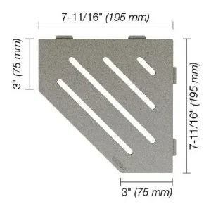 Schluter SHELF-E Étagère de coin pentagonale modèle Wave - aluminium gris pierre