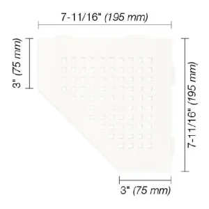 Schluter SHELF-E Étagère de coin pentagonale modèle Square - aluminium blanc mat