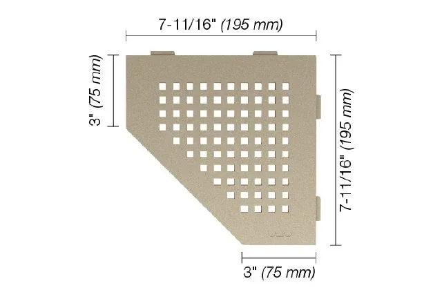 Schluter SHELF-E Étagère de coin pentagonale modèle Square - aluminium crème