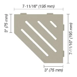 Schluter SHELF-E Étagère de coin pentagonale modèle Wave - aluminium grège