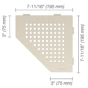 Schluter SHELF-E Étagère de coin pentagonale modèle Square aluminium ivoire