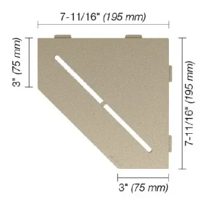 Schluter SHELF-E Étagère de coin pentagonale modèle Pure - aluminium crème