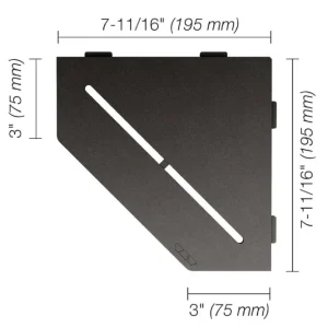 Schluter SHELF-E Étagère de coin pentagonale modèle Pure aluminium anthracite foncé
