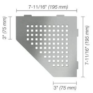 Schluter SHELF-E Étagère de coin pentagonale modèle Square - acier inoxydable (V2) brossé