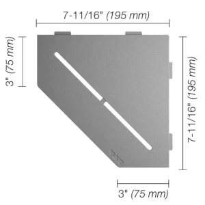 Schluter SHELF-E Étagère de coin pentagonale modèle Pure aluminium étain