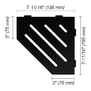 Schluter SHELF-E Étagère de coin pentagonale modèle Wave - aluminium noir mat