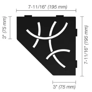 Schluter SHELF-E Étagère de coin pentagonale modèle Curve - aluminium noir mat