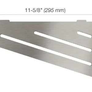 Schluter SHELF-E Étagère de coin quadrilaterale modèle Wave - acier inoxydable (V2) brossé