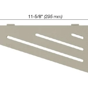 Schluter SHELF-E Étagère de coin quadrilaterale modèle Wave - aluminium grège