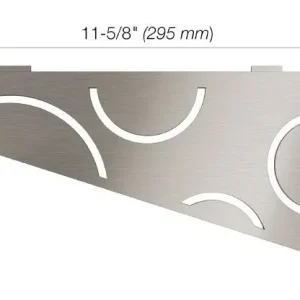 Schluter SHELF-E Étagère de coin quadrilaterale modèle Curve - acier inoxydable (V2) brossé