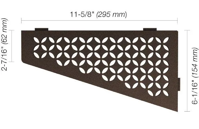 Schluter SHELF-E Étagère de coin quadrilaterale modèle Floral - aluminium bronze
