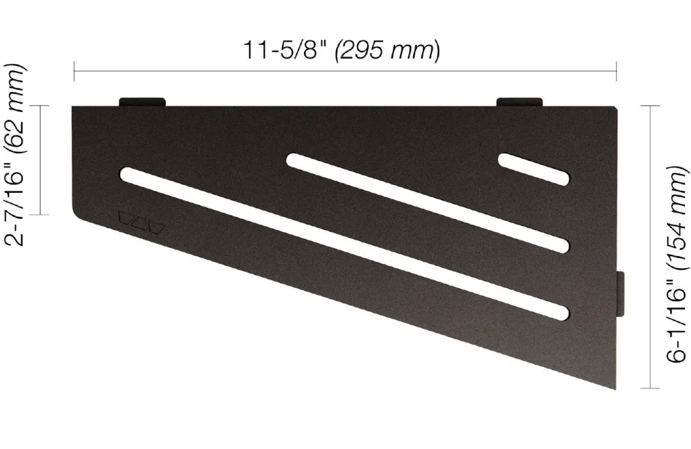 Schluter SHELF-E Étagère de coin quadrilatérale modèle Wave aluminium anthracite foncé