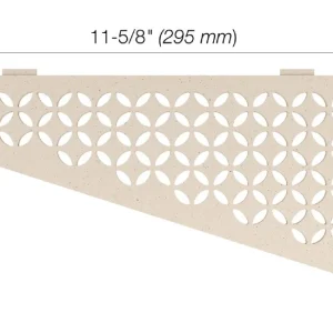 Schluter SHELF-E Étagère de coin quadrilatérale modèle Floral aluminium ivoire