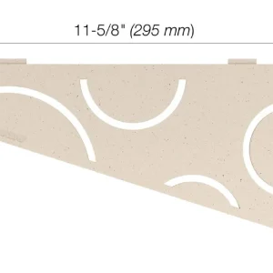 Schluter SHELF-E Étagère de coin quadrilatérale modèle Curve aluminium ivoire