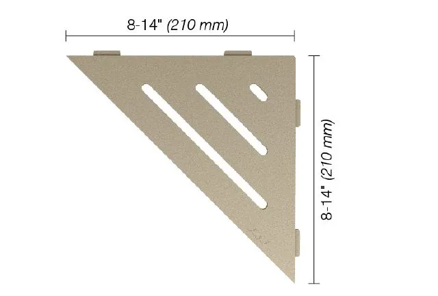 Schluter SHELF-E Étagère de coin triangulaire modèle Wave - aluminium crème