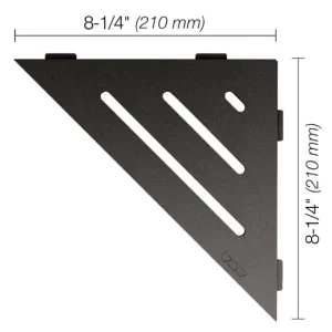 Schluter SHELF-E Étagère de coin triangulaire modèle Wave aluminium anthracite foncé