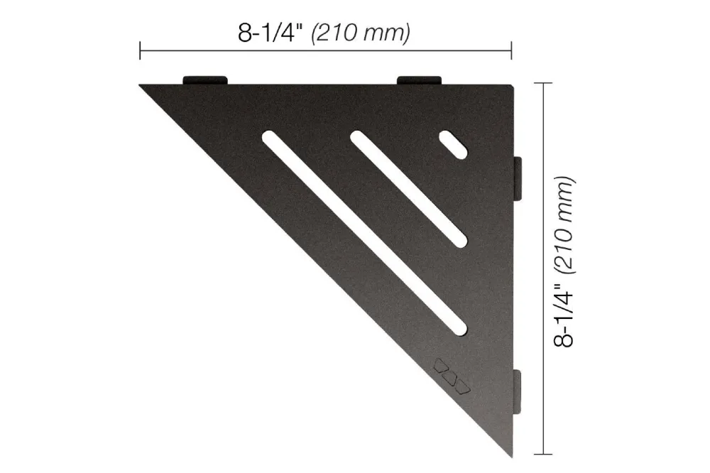 Schluter SHELF-E Étagère de coin triangulaire modèle Wave aluminium anthracite foncé