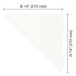 Schluter SHELF-E Étagère de coin triangulaire modèle Square - aluminium blanc mat