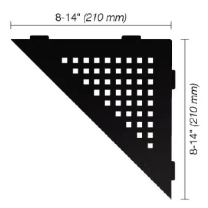 Schluter SHELF-E Étagère de coin triangulaire modèle Square - aluminium noir mat