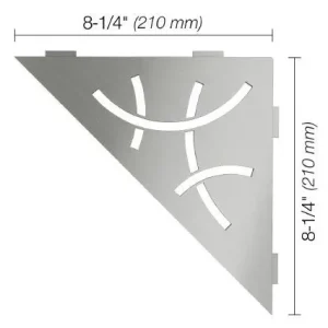 Schluter SHELF-E Étagère de coin triangulaire modèle Curve - acier inoxydable (V2) brossé