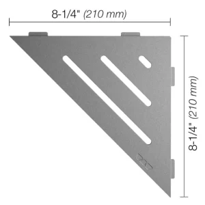 Schluter SHELF-E Étagère de coin triangulaire modèle Wave aluminium étain