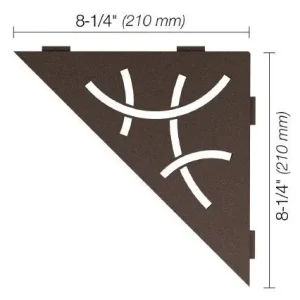 Schluter SHELF-E Étagère de coin triangulaire modèle Curve - aluminium bronze
