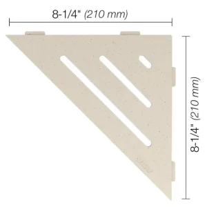Schluter SHELF-E Étagère de coin triangulaire modèle Wave aluminium ivoire