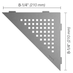 Schluter SHELF-E Étagère de coin triangulaire modèle Square aluminium étain