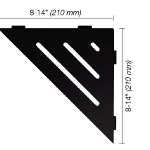 Schluter SHELF-E Étagère de coin triangulaire modèle Wave - aluminium noir mat