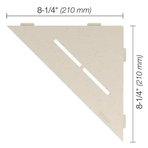 Schluter SHELF-E Étagère de coin triangulaire modèle Pure aluminium ivoire