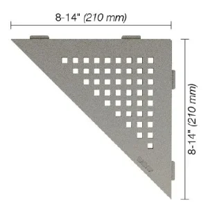 Schluter SHELF-E Étagère de coin triangulaire modèle Square - aluminium gris pierre