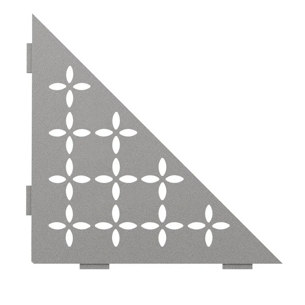 Schluter SHELF-E Étagère de coin triangulaire modèle Floral - aluminium gris pierre