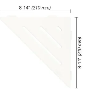 Schluter SHELF-E Étagère de coin triangulaire modèle Wave - aluminium blanc mat