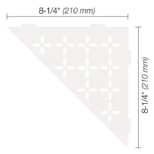 Schluter SHELF-E Étagère de coin triangulaire modèle Floral - aluminium blanc mat
