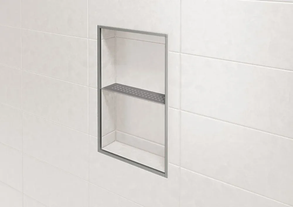 Schluter SHELF-N Étagère rectangulaire pour niche modèle Pure aluminium étain