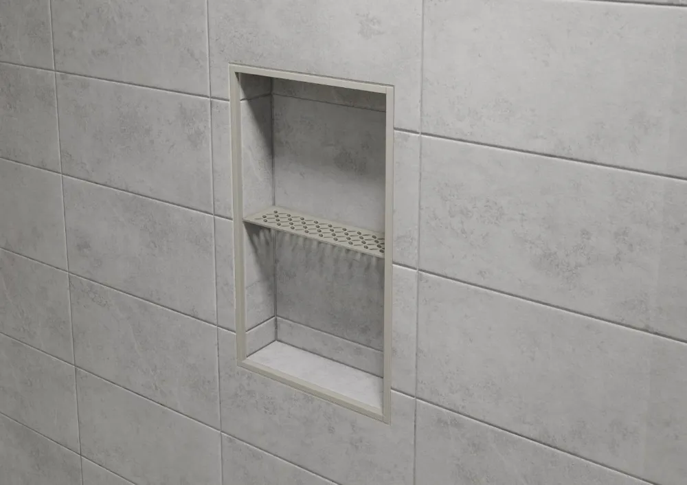 Schluter SHELF-N Étagère rectangulaire pour niche modèle Pure aluminium étain