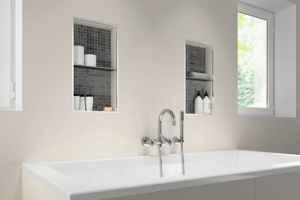 Schluter SHELF-N Étagère rectangulaire pour niche modèle Pure aluminium étain